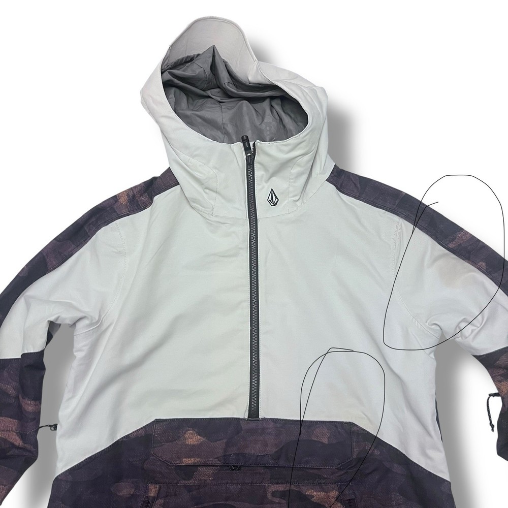 Volcom Pullover Snowboard Jacket Small Dusk Camo Womens Zip Tech Open Ski FLAW