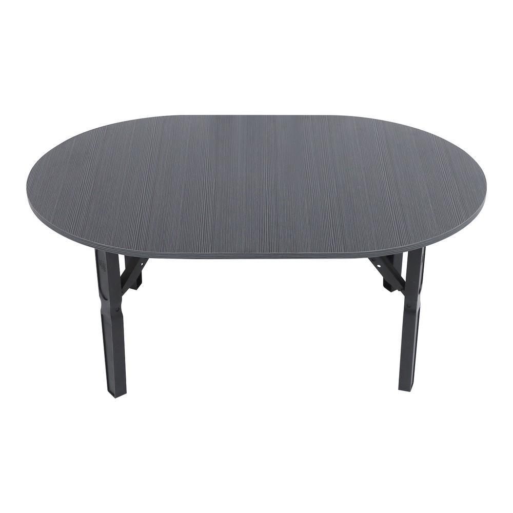 Coffee Table -80x48x36cm- Black Brushed Tabletop Folding Table For Small Place.