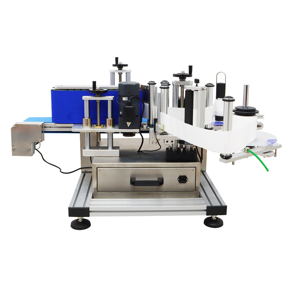TECHTONGDA Automatic Desktop Conveyor Round Bottle High Speed Labeling Machine