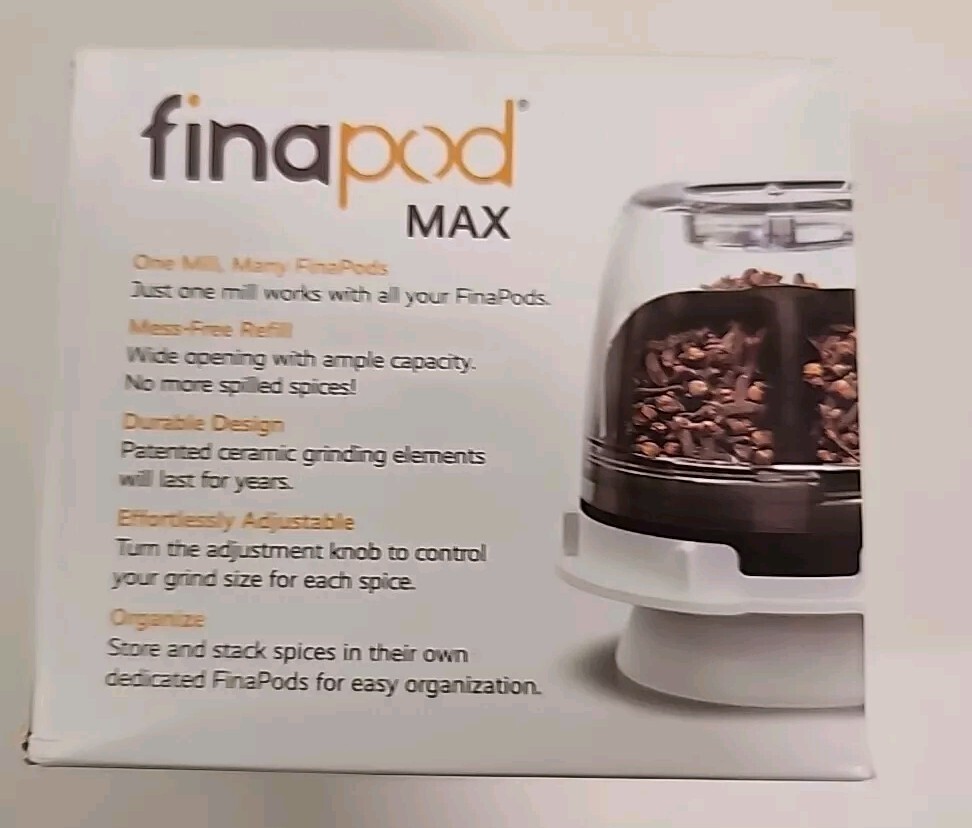 HTF Finamill MAX Grinds Finapod Spice Grinder New In BOX Adjustable