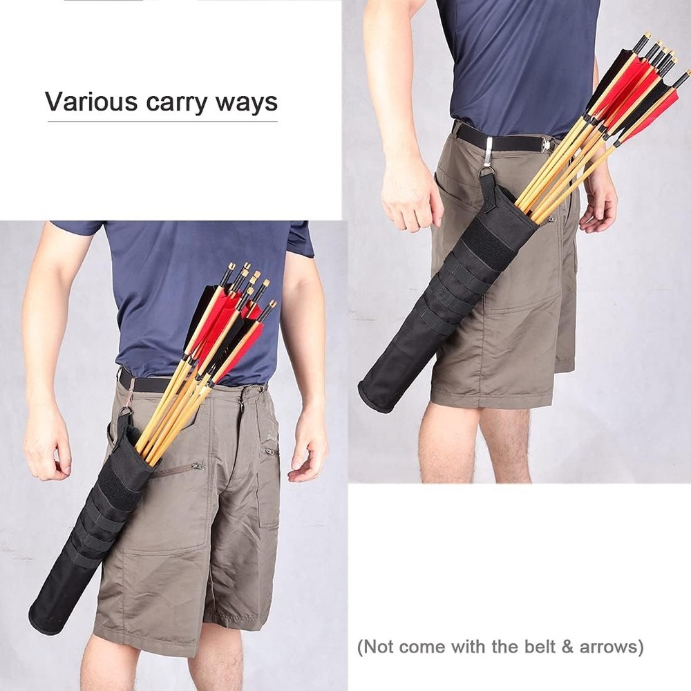 Foldable Lightweight Archery Quiver with Adjustable Strap for Back or Hip Carry