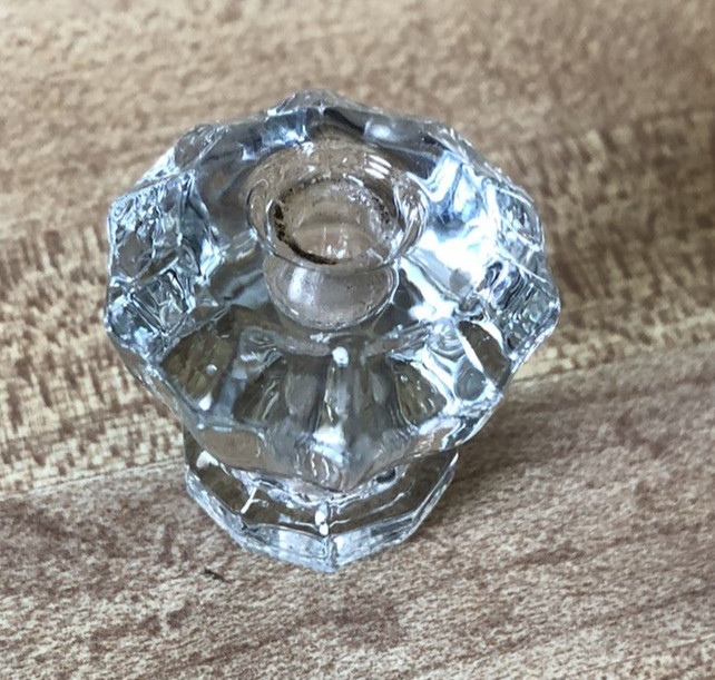 Vintage Glass Drawer Pulls Knobs Clear Set of 7