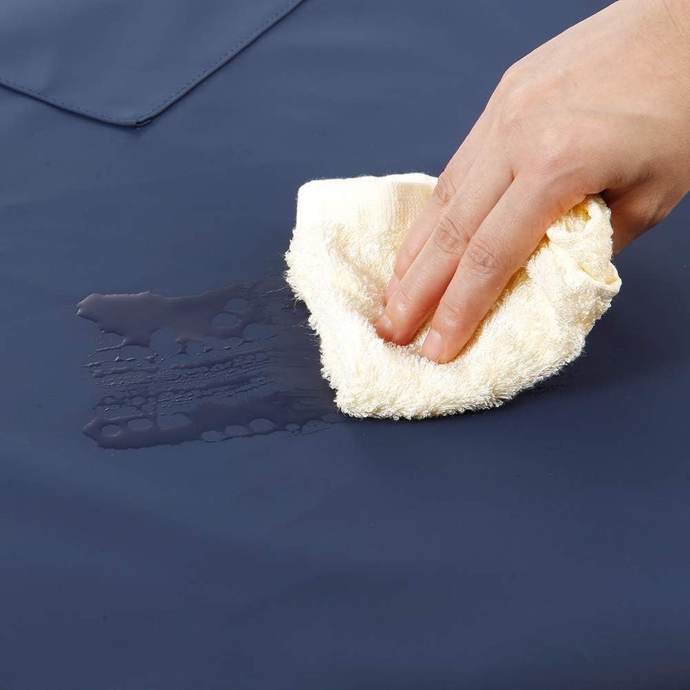 Waterproof Rubber Vinyl Apron W/ 2 Pockets - Lab for 35, Blue