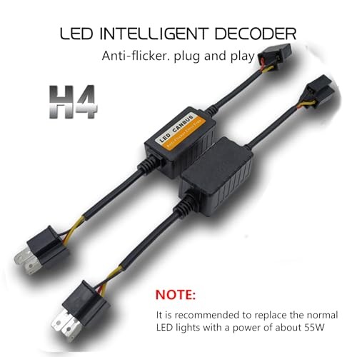 NGHAY H4-LED Headlight Decoder Eliminates Radio Interference, Fault 2PC H4-2PC