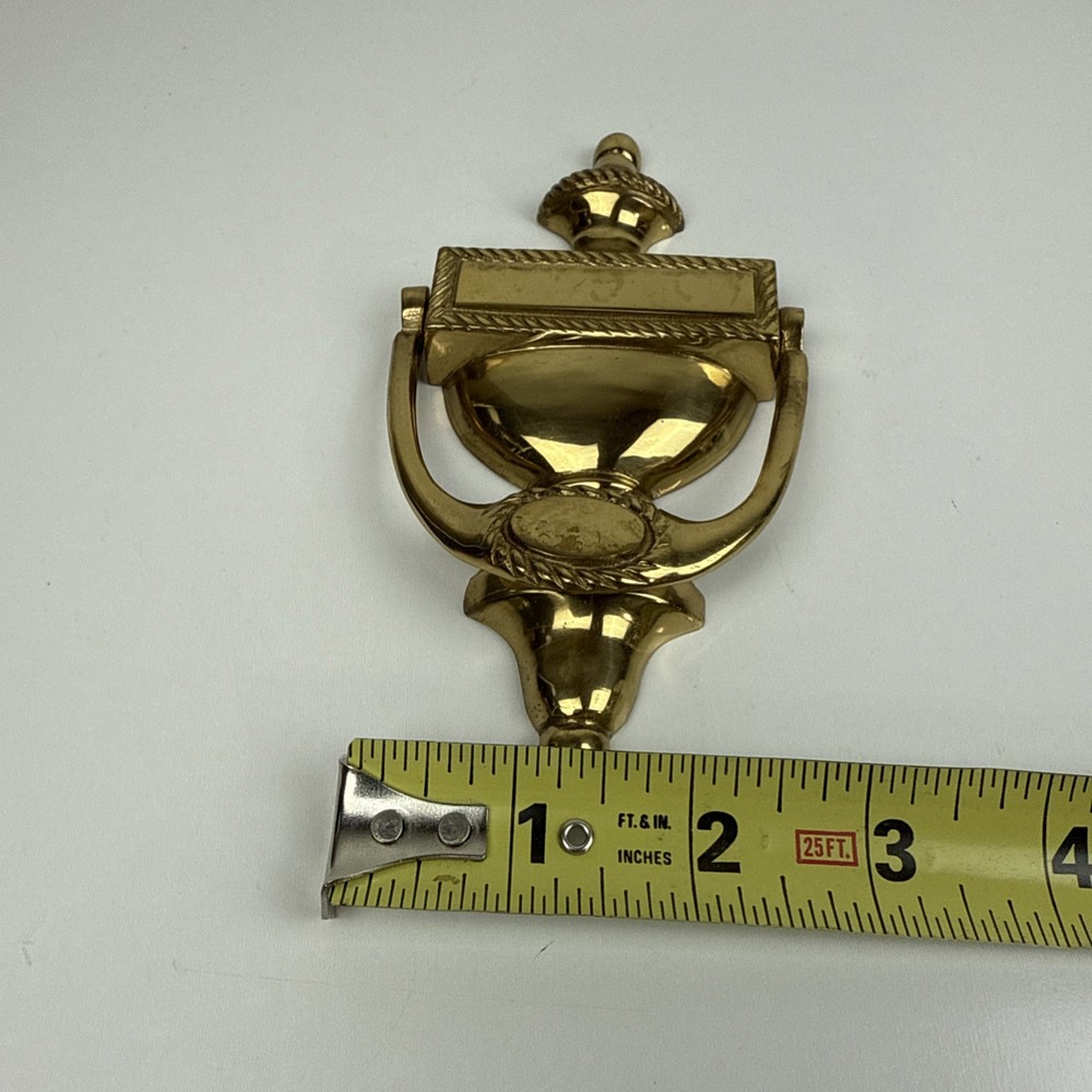 Vintage Solid Brass Door Knocker Threaded Mounting Holes Heavy