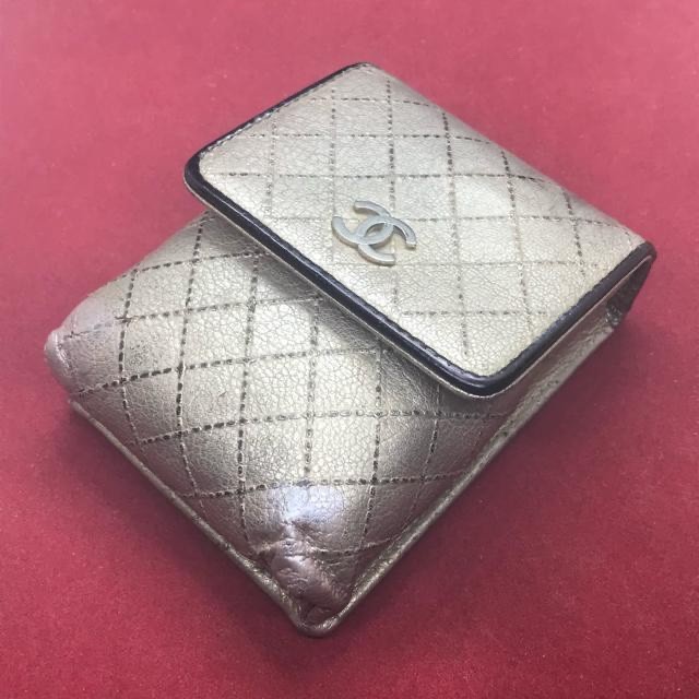 Super Rare, Authentic Chanel CoCo Cigarette Case, Matelassé, Gold