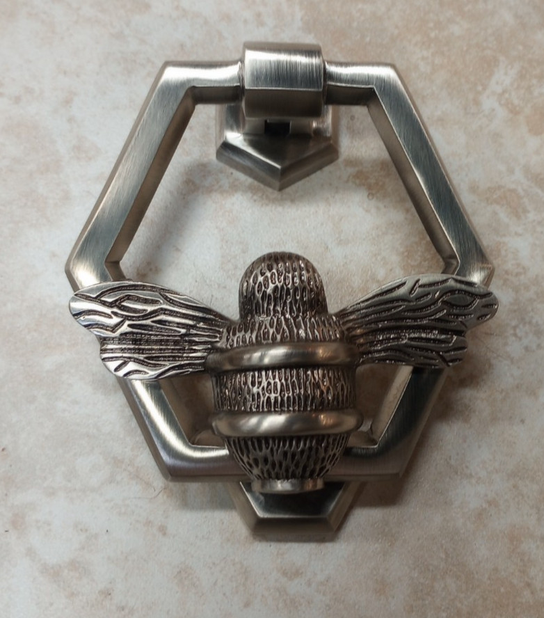 Decorative Solid Brass Bee Honeycomb Hardware Door Knocker Pewter