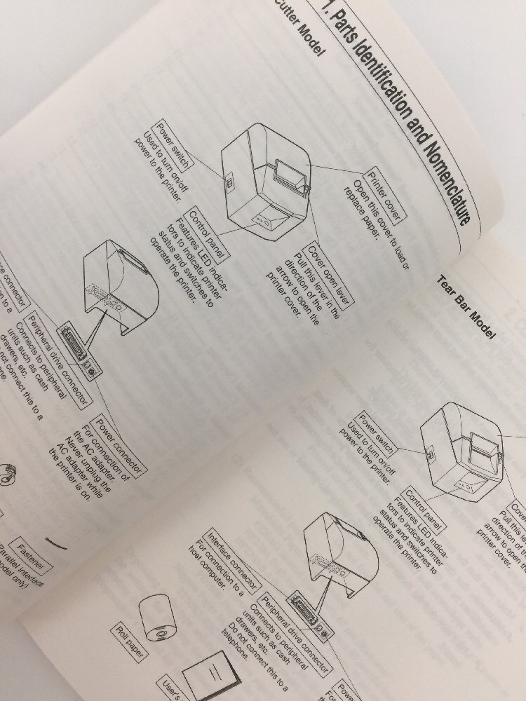 STAR MICRONICS TSP600 POS THERMAL RECEIPT PRINTER User's Manual Only