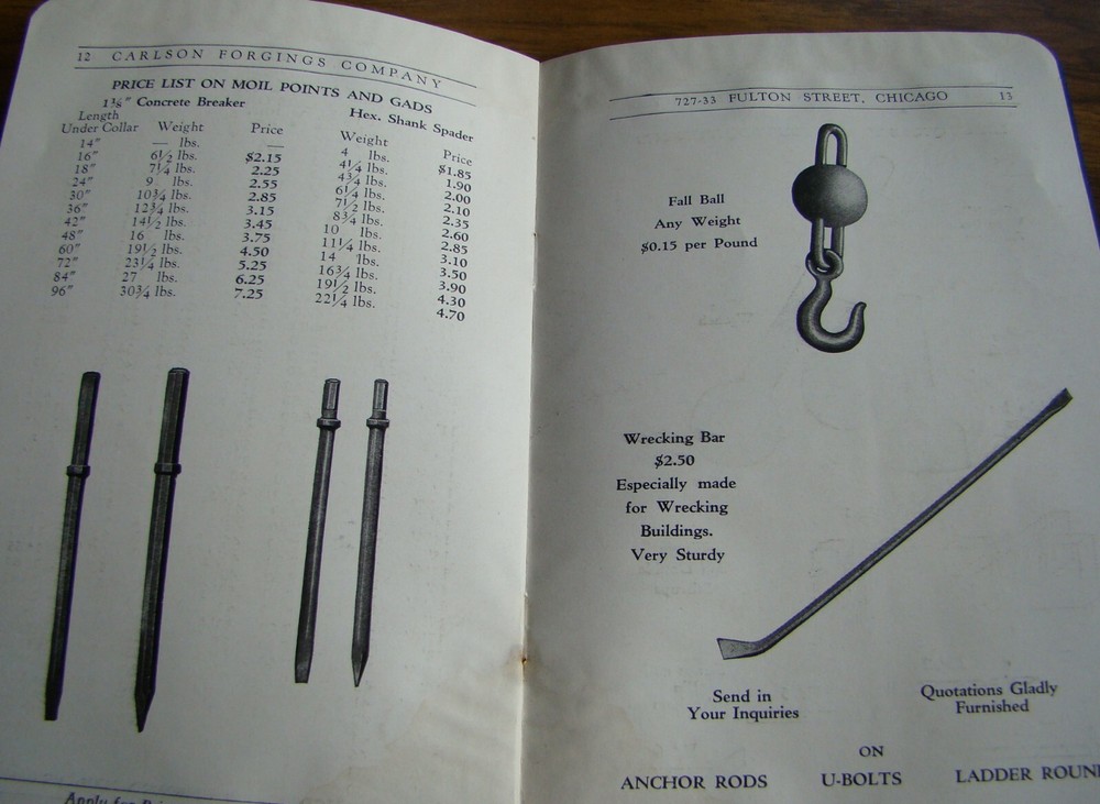 1929 Carlson Pneumatic Tools Catalog Jackhammer Bits air constructio old vintage