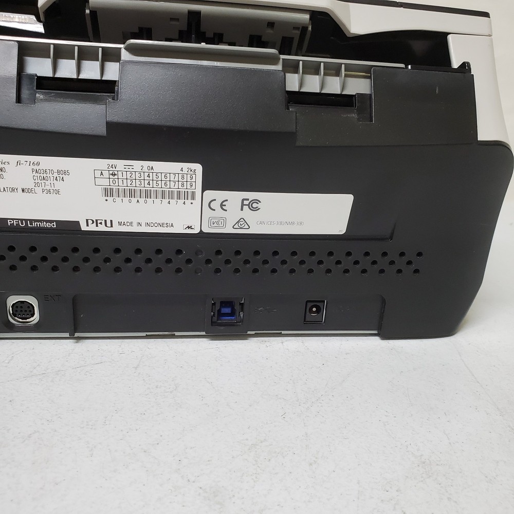 Fujitsu fi-7160 Color Document Scanner Duplex 17.1K Pgs NO ADAPTER MISSING INPUT