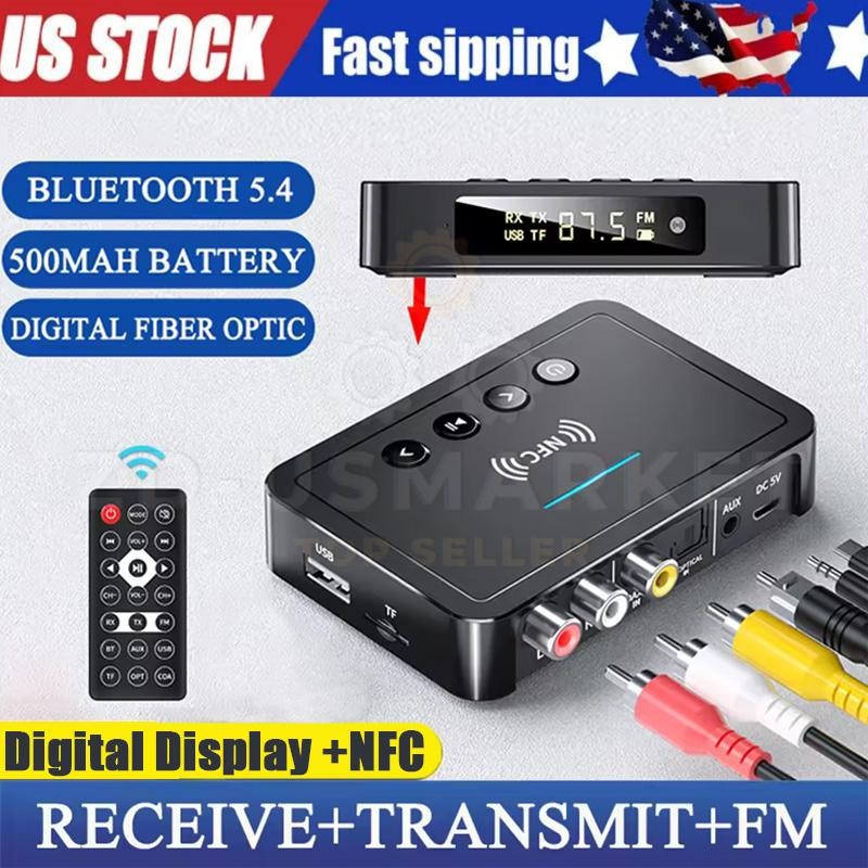 NFC Bluetooth 5.4 Transmitter Receiver 3.5mm AUX To 2 RCA Wireless Audio Adapter