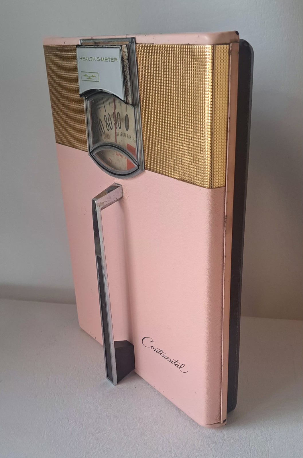 Vintage 1950s Health-O-Meter Continental Pink Bathroom Scale MidCentury