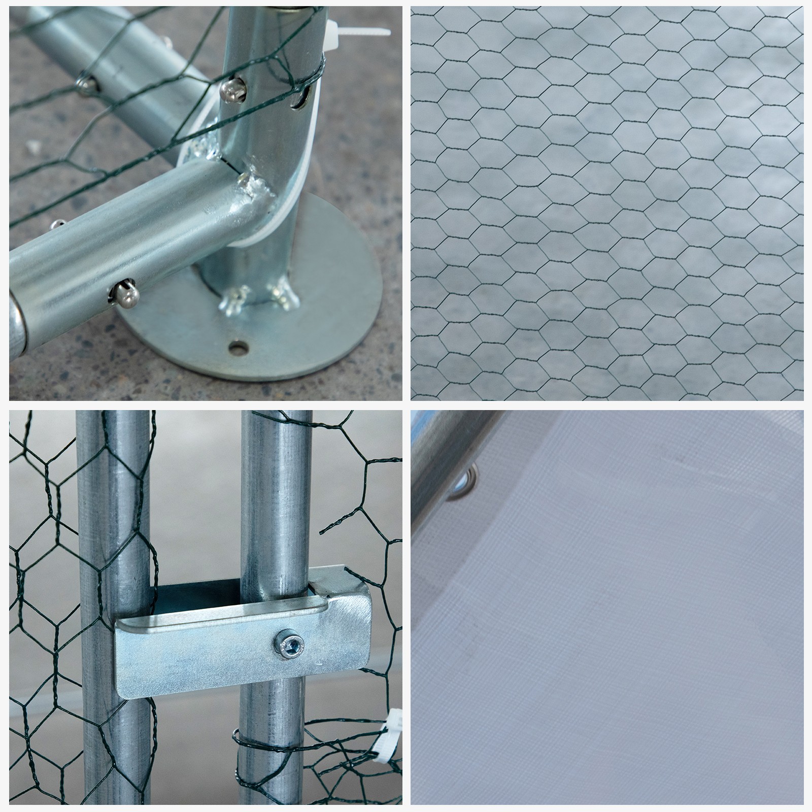 Large 10x10FT Metal Chicken Run Pen Walk-in Cage Poultry Coop Duck Rabbit House