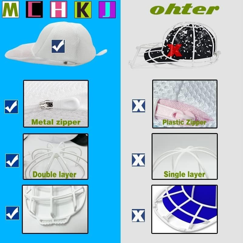 Hat Washer Cap Cleaner Mesh Bag for Washing Machine Dryer 2 Pack