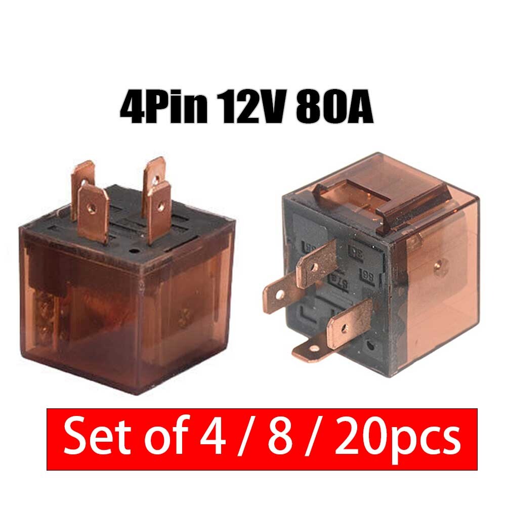 4/8/20pcs Automotive Relay 12V/24V 80/100A 4/5Pin SPDT Car Relay Control Device