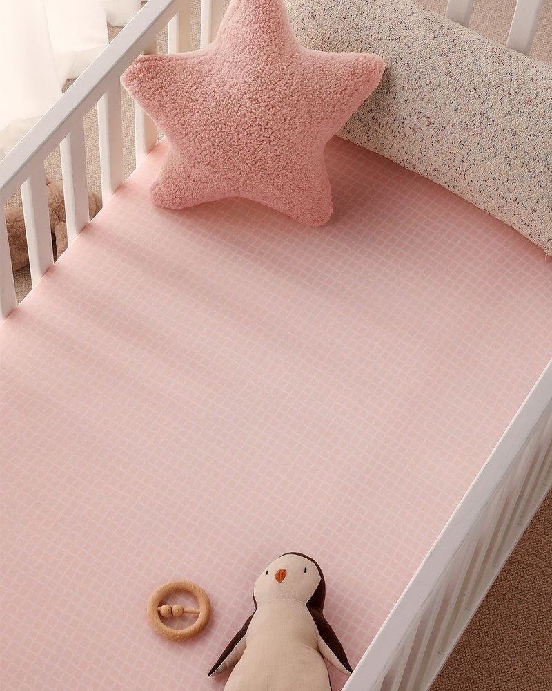 2 Pack Pink Floral Crib Sheets 52x28 Soft Microfiber