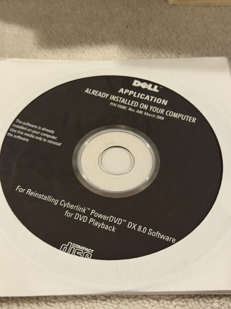 Dell Reinstalling Cyberlink PowerDVD DX 8.0 - SEALED!!!