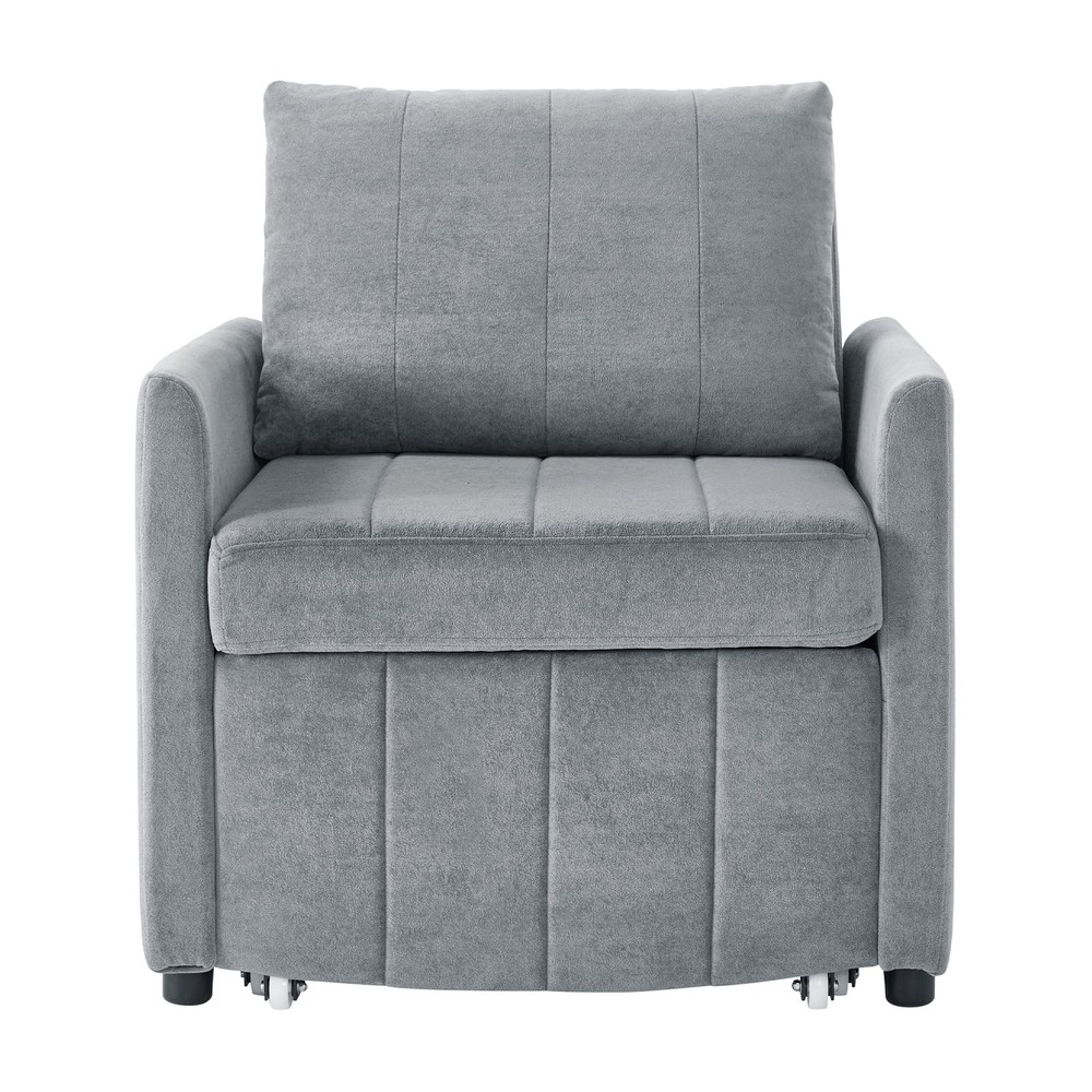 Upholstered Convertible Sleeper Sofa, 31.5" Pull Out Sofa Bed with 5-Position