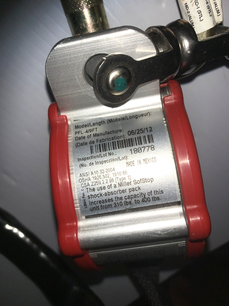 Miller Scorpion Personal Fall Limiter PFL-4/9FT