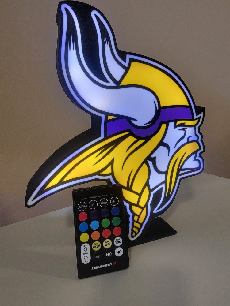 Custom 3d printed Mn Timberwolves, Vikings, or Wild light boxes