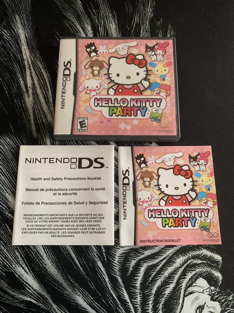 CASE + MANUAL  ONLY Hello Kitty Party Authentic Nintendo DS