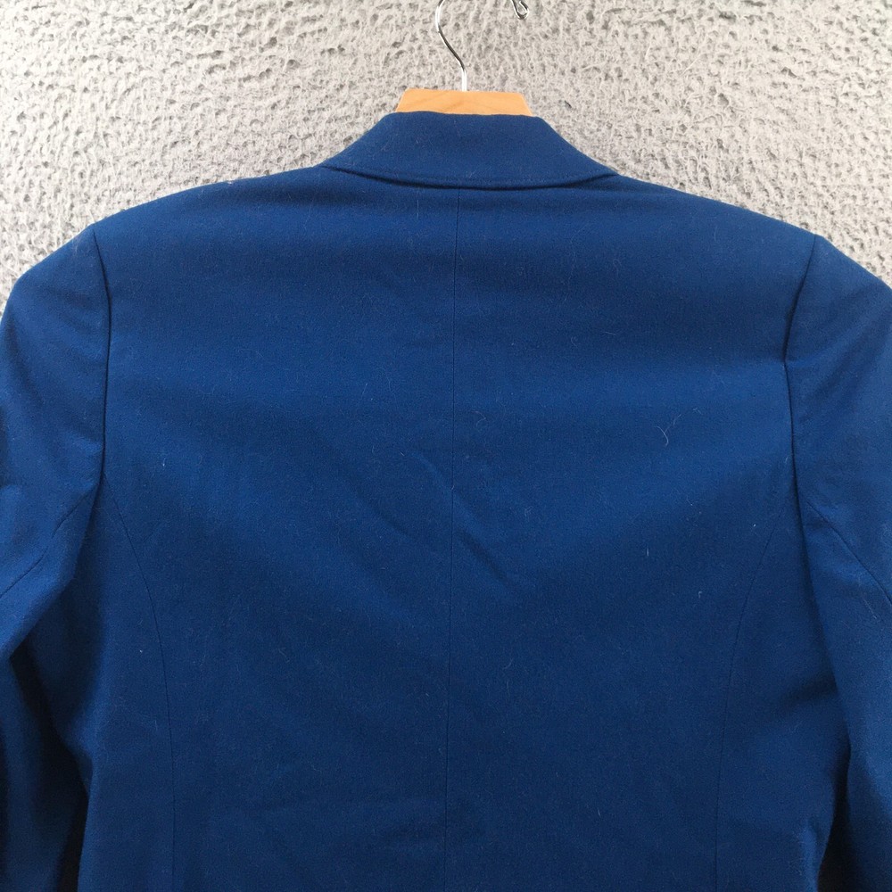 Pendleton Blazer Mens 12 Solid Blue Wool Collared Long Sleeves Front Buttons
