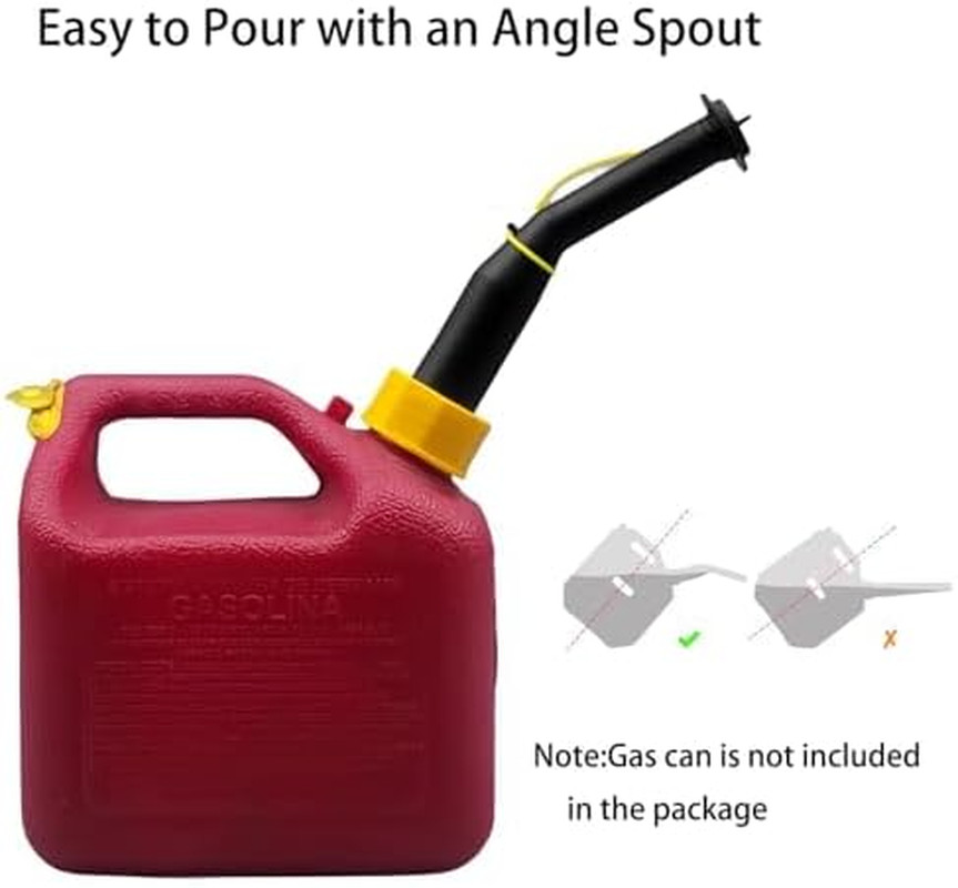 4 Pack Gas Can Spout Replacement Kit Universal Leakproof Black