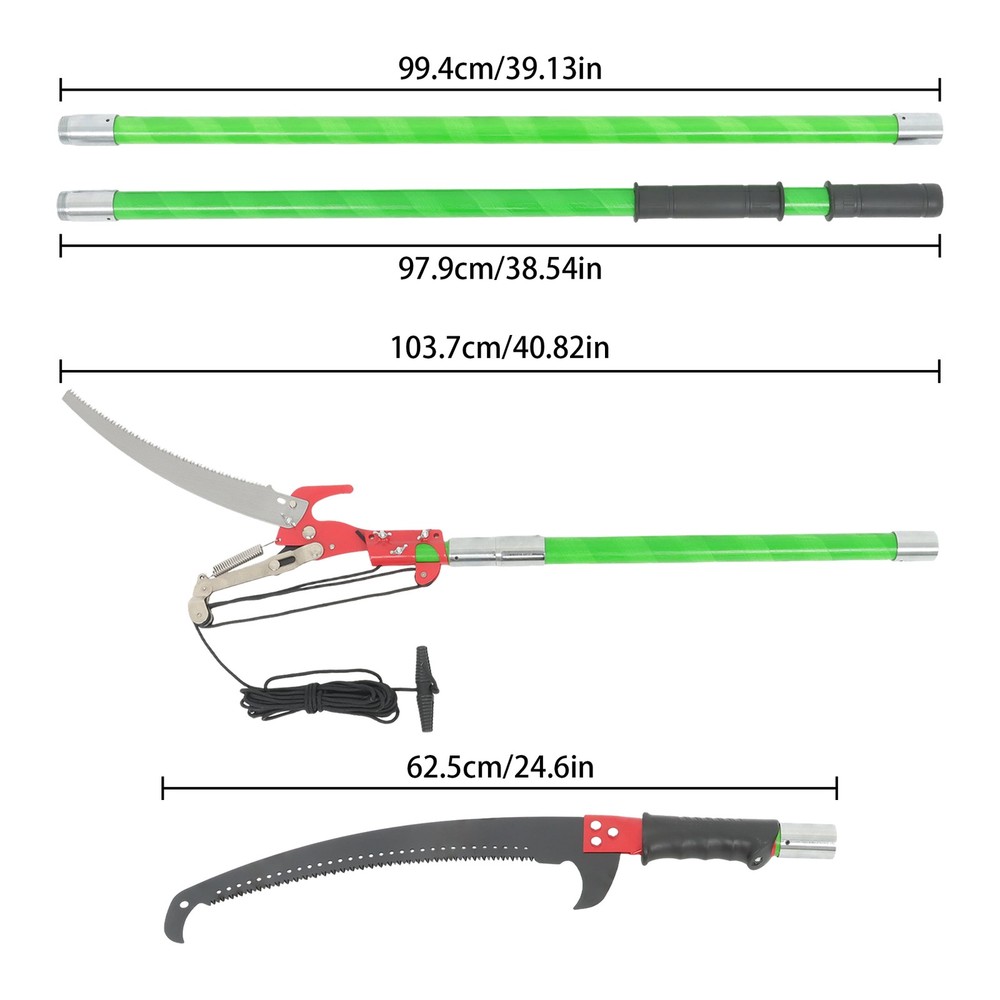 1 × Section 9 Green 30ft Pruner Saw Combination Extendable Tree Trimmers New