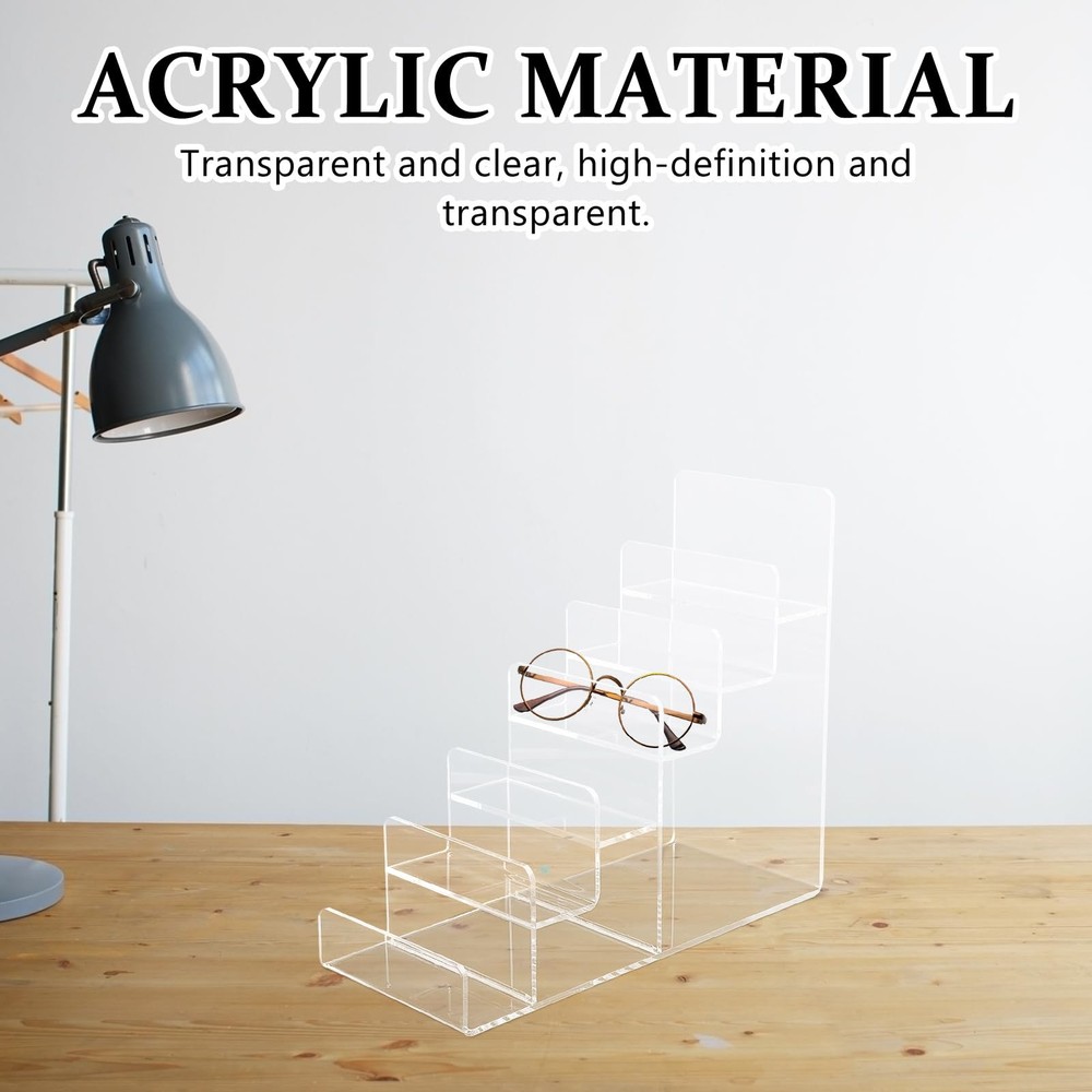6 Tier Acrylic Trapezoidal Storage Rack Multi-Layer Clear Display Stand for W...