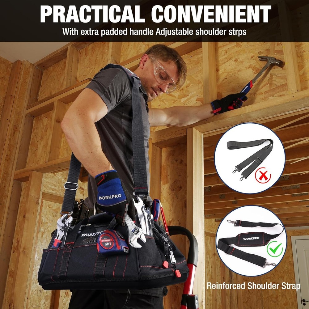 Professional 16" Tool Carrier with Adjustable Strap