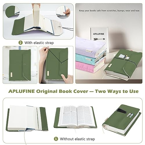 Canvas Book Covers, Washable Book Protector, Book Cover for Lime Medium