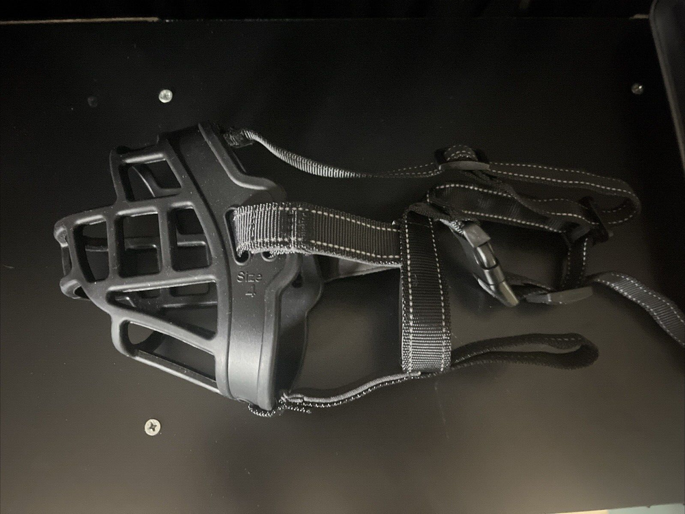 BARKLESS Dog Muzzle, Soft Basket Silicone Muzzle, Prevents Biting, Size 4