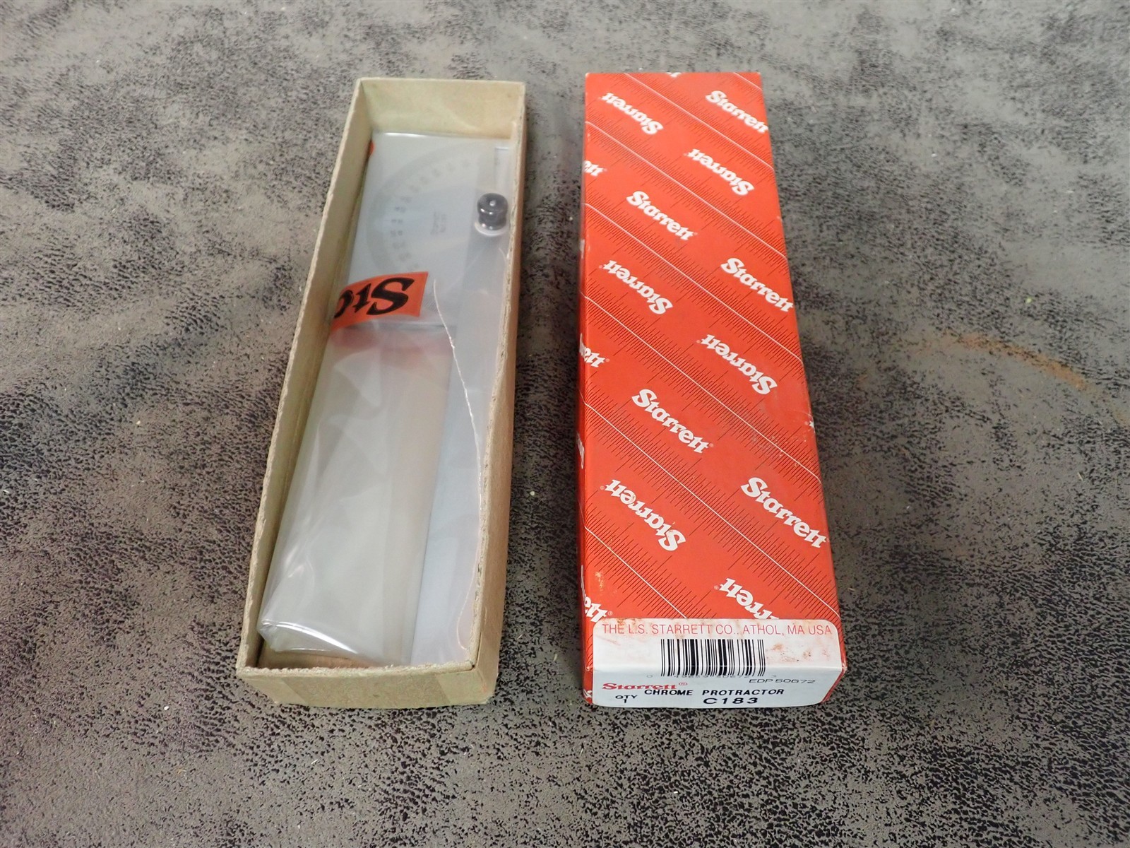 NEW Starrett 50672 Steel Protractor C183 6" 0-180 Degree (BN141)