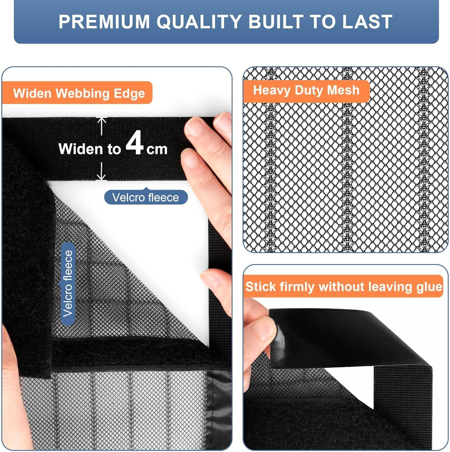 Magnetic Screen Door Mesh 38" X 82" - Fits 36" X 80" Door Size, Works for Patio,