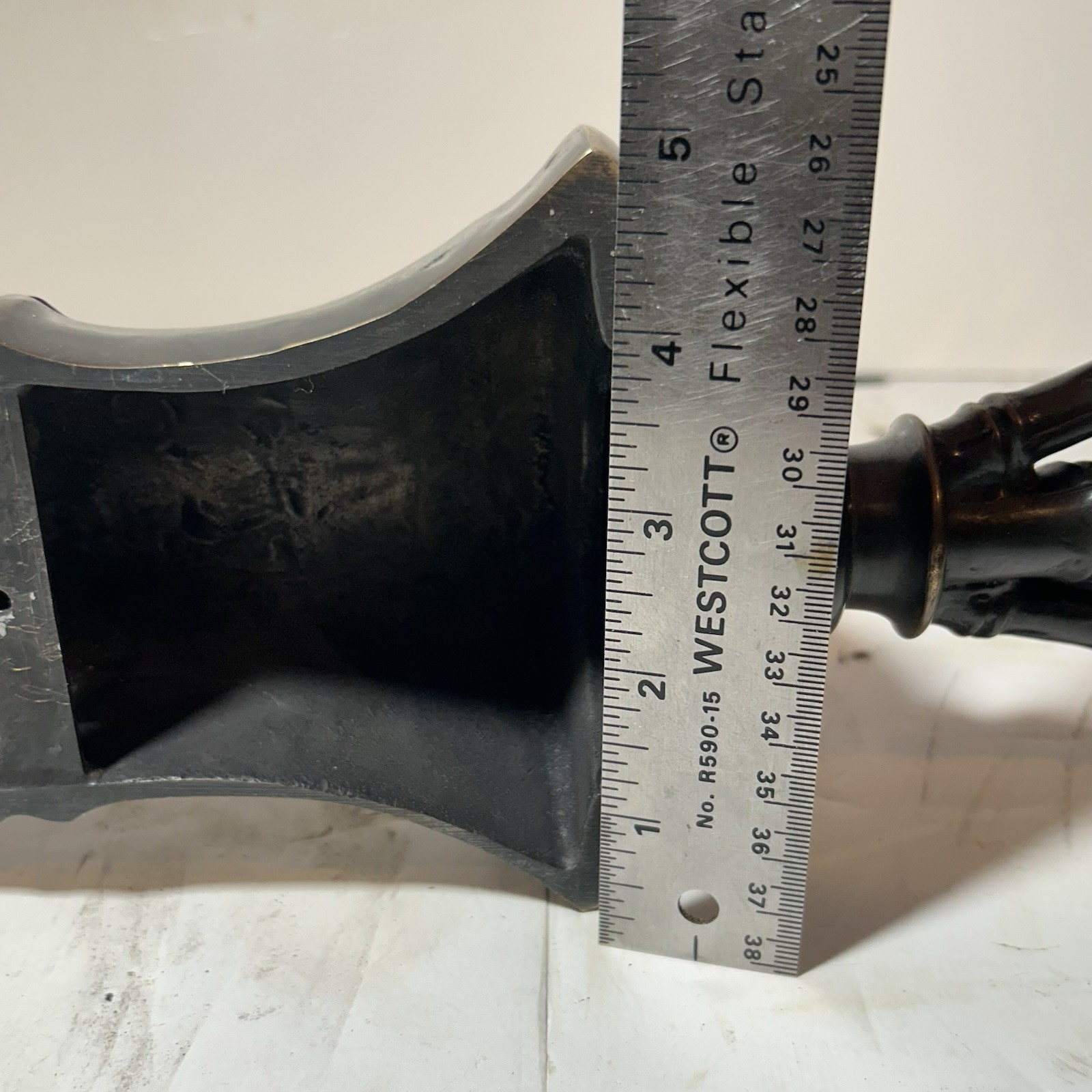 PAIR Vintage Decorative Arts Inc HUGE 31.75” Bronze / Brass Bamboo Wall Sconces