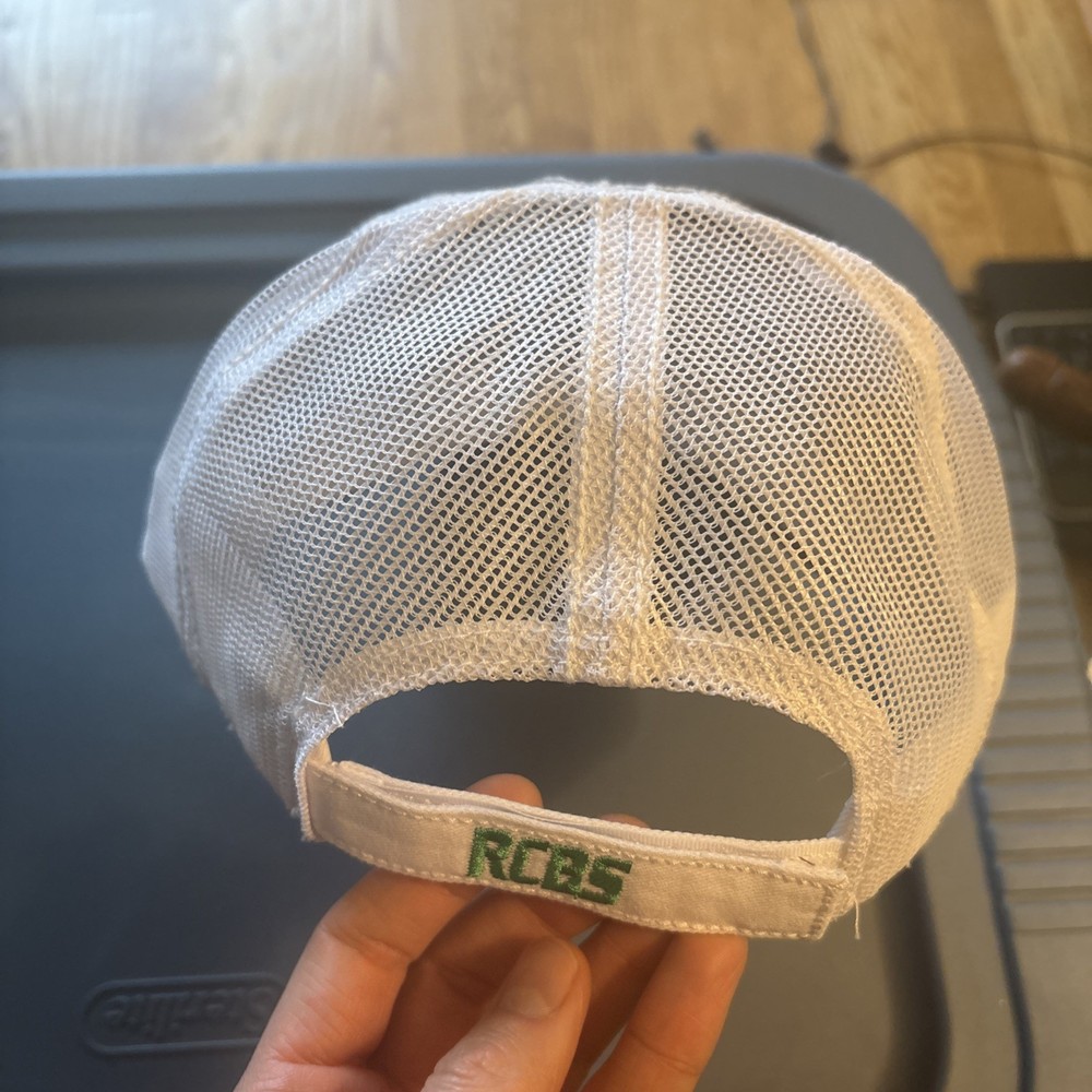 RCBS Precisioneered Reloading Gray White Mesh Trucker Hat Cap Adjustable Fit