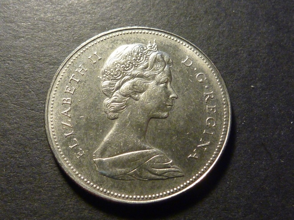 Canada BU 50c 1976, with larger strike-through error