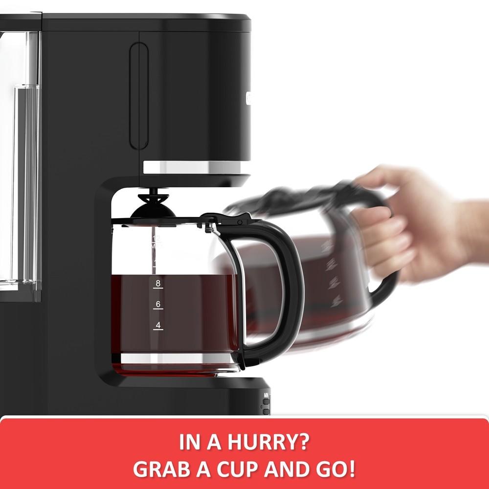 12-Cup Programmable Coffee Maker Removable Water Reservoir Drip Coffee Maker