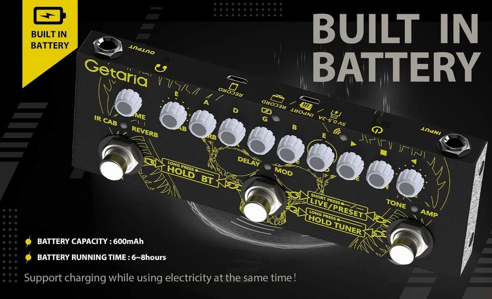 Getaria IR Cab Electric Multi Effects Processor Delay Reverb Guitar Overdrive...