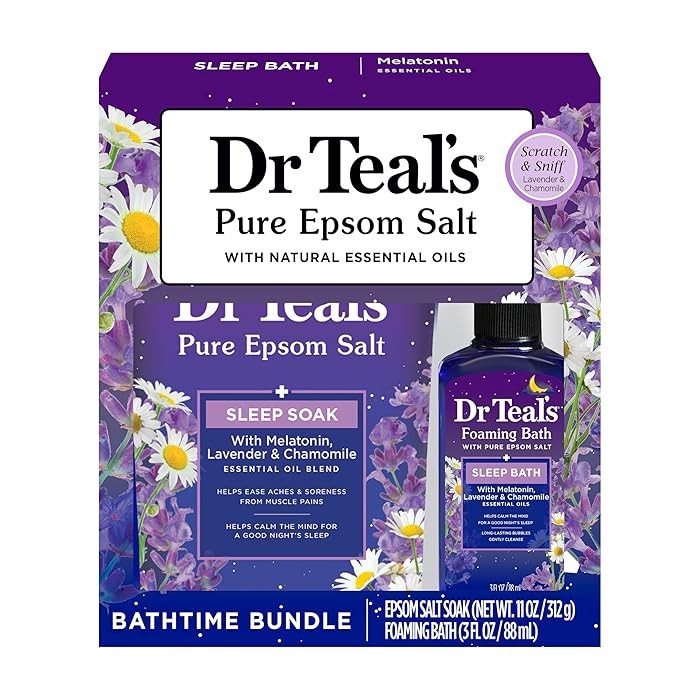 Dr Teal's Melatonin Essential Oils Bath Sampler Set Epsom Salt Foaming Bath