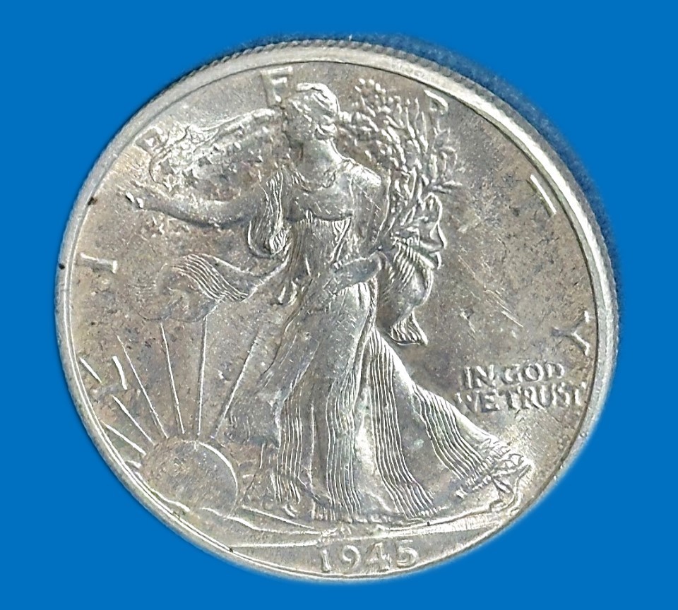 1945-D UNCIRCULATED WALKING LIBERTY HALF DOLLAR