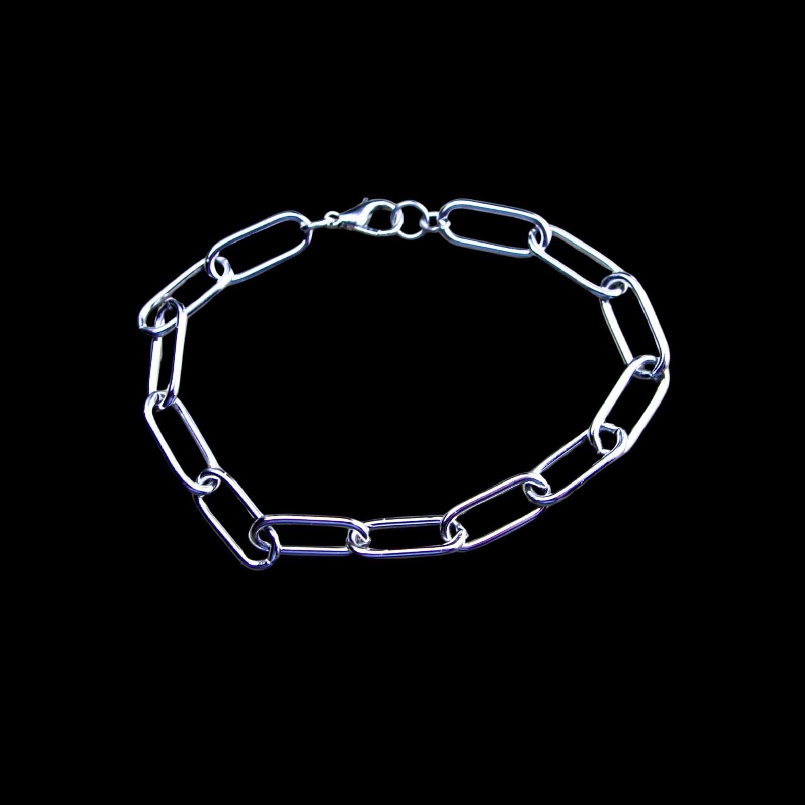 Surgical Stainless Steel Paper Clip Bracelet with Lobster Claw Clasp