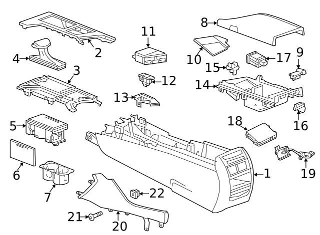 Genuine GM Front Floor Console Applique 23386914