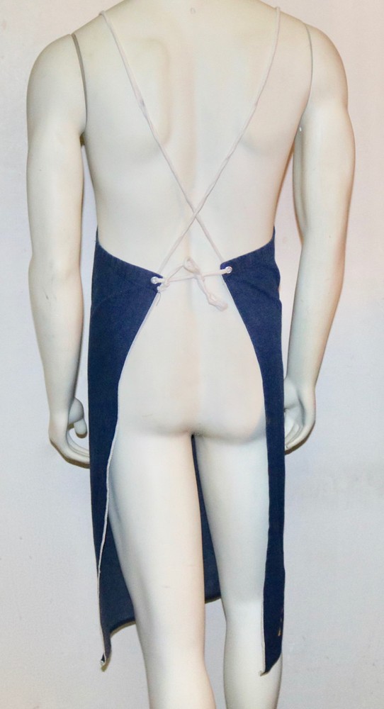 vintage selvedge edge denim distressed work apron