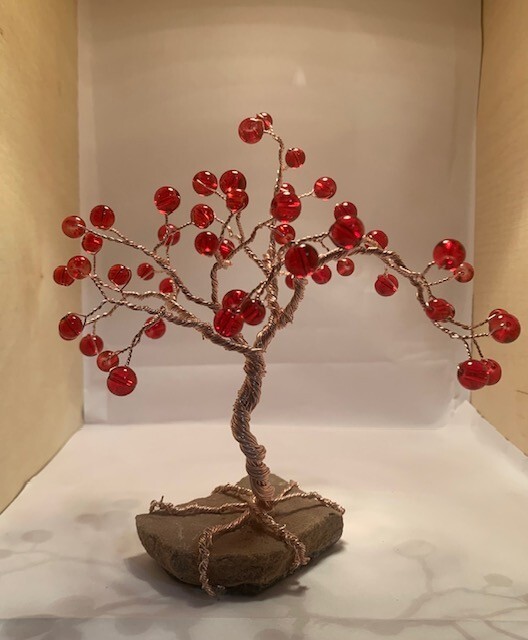 Handcrafted Wire and Bead Bonsai Tree