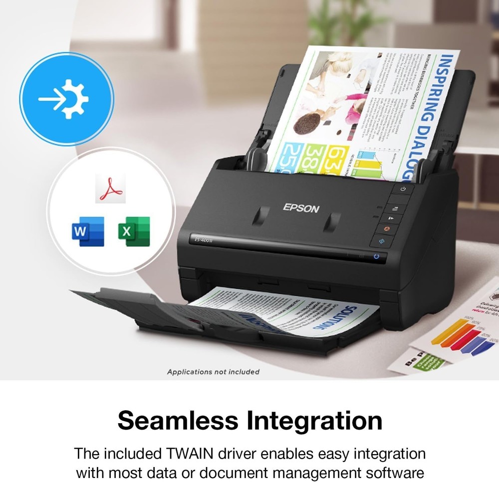 Workforce ES-400 II Color Duplex Desktop Document Scanner for PC and Mac with Au