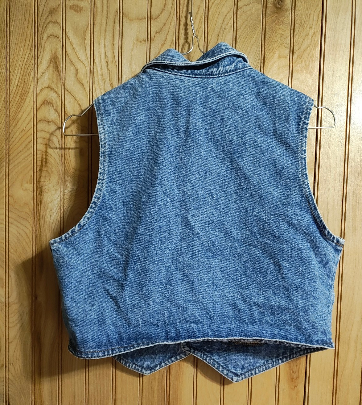 Girls Denim Embroidered Vest Flowers Butterfly Medium