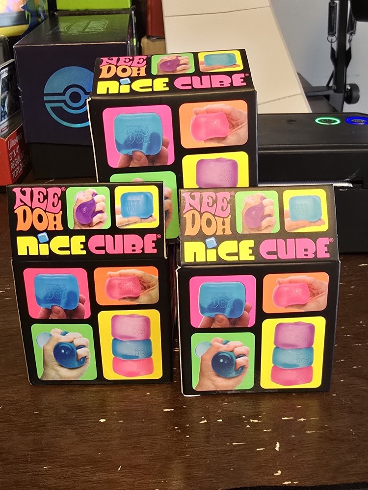 Nee Doh Nice Cube - Super Solid Squish 3pc Set (Blue, Pink, Purple) *SHIPS FREE*