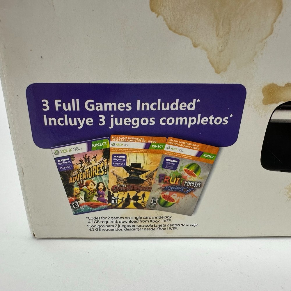 Brand New Sealed Xbox 360 Kinect Sensor w/ Gunstringer & Fruit Ninja Bundle