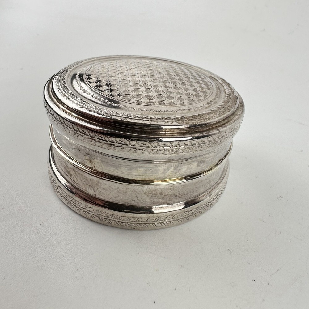 Antique Solid Silver Circular Box Nathan & Hayes 1908 8cm